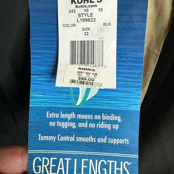 NWT Great Lengths Black One pc Swimsuit built in skirt Extra Length Plus size 22 - Picture 6 of 13